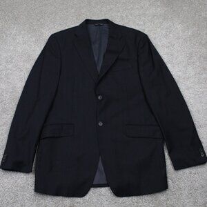 Banana Republic Blazer Men 42R Black Pinstriped Wool 2 Button Sports Jacket Coat